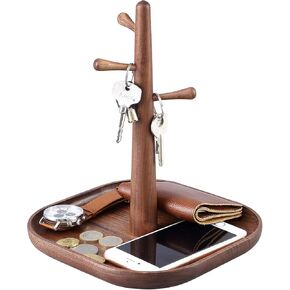 “Generic" C-Joy Wood Handmade Wooden Key Holder, Key Rack for Entryway, Wood Decorative Organizer,Jewelry Key Stand Hanging Organizer (Walnut) , CJWKS01-WN