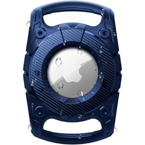 Mila & Winnie Dog Airtag Holder - Waterproof Dog Collar Holder - PU Protective Airtag Case - Easy to Install Airtag Case for Dogs & Cats - Royal Blue