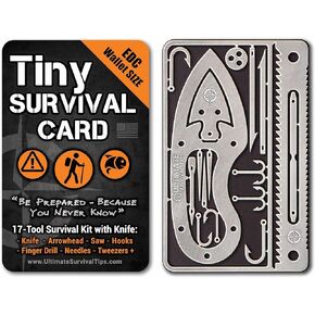 Tiny Survival Card - Fishing and Outdoor Wilderness Survival Set