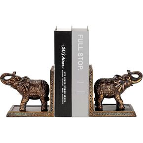 Elephant Book Ends for Shelves, Cute Bookends to Hold Books Heavy Duty, Book Ends Decorative for Desk Home Decoration
