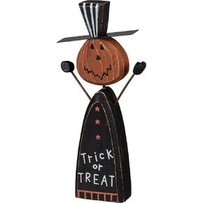 Primitives by Kathy Jack Decorative Chunky Sitter Great for Halloween and Fall Decorations, 4"x6.75"x1", Multicolor