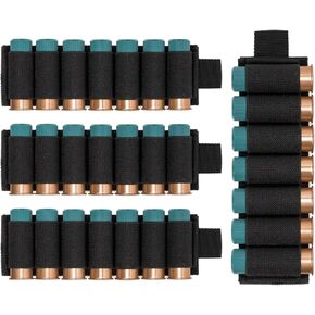 4 Packs Shotgun Shell Holder, Side Saddle 12 Gauge, 7 Rounds Buttstock Shotgun Card