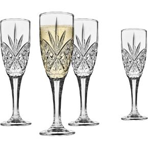 نظارات Godinger Champagne Flute، زجاج الشمبانيا، زجاج جذعي، زجاج كوكتيل، زجاج العطلات، مجموعة من 2