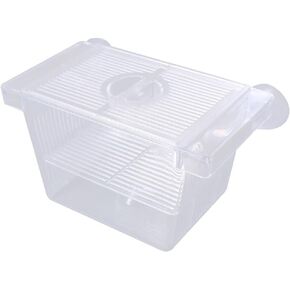 Fish Breeding Box Acrylic Hatchery Incubator Tank with Suction Cups Clownfish Incubator for Baby Fish Shrimp and Guppy
