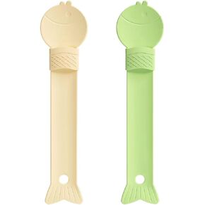 2pcs Cat Food Spoon,Cat Strip Feeder，Cat Bar Squeeze Spoon for Cat Wet Snack,Licking Cat Snacks,Cat Ladle,Plastic Material,10.4x2.4 Inches(Green)
