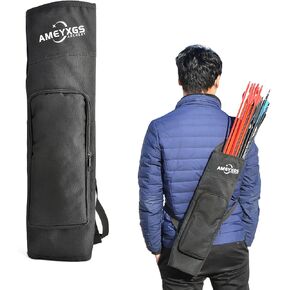 ZSHJGJR Archery Back Arrow Quiver Shoulder Hanged Carry Hunting Target Arrow Quiver Bag with Front Pockets for Target Hunting Training