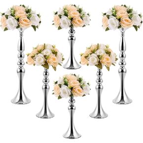 6 Pcs Wedding Flower Stand Metal Flower Centerpieces Stand for Table Flower Vase Arrangement Rack Candleholder Stand for Wedding Reception Dinner Table Holiday Party Decor (Gold, 20, 15, 13 In)