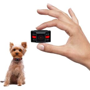 Tiniest Bark Collar for Small Dogs 5-15lbs, Only 1.6 * 1in & 0.42oz, No Shock with Vibration &Sound, Extra Small & Rechargeable, 5 Sensitivity Levels（Red）