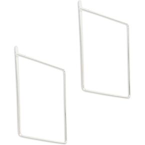 NOVICA Artisan Handmade Sterling Silver Hoop Earrings Artisan Crafted No Stone Thailand Modern [1.8 in L x 1.8 in W] ' Minimalist Square'