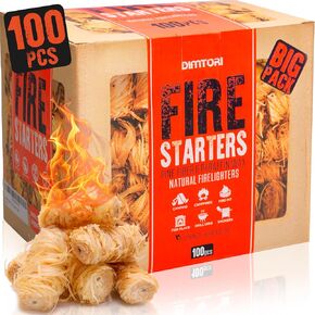 50 pcs Fire Starter for Indoor and Outdoor Use - Natural, Eco-Friendly Firelighter for Grills, Smokers, Fire Pits, Wood Stoves - Waterproof, All-Weather Charcoal Starter, Fire Starters for Campfires