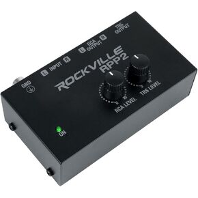 Rockville RPP2 Metal Phono Preamp Convert Phono Level to Line RCA Turntable Pre-Amp