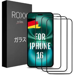 ROXX NEO Japanese 9H 3D Screen Protector (3-Pack) | Full Display Coverage | For iPhone 16 Pro | Harder | Clearer | Scratch-Resistant | Perfectly Matches ROXX Cases