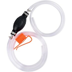KATUMO Gasoline Siphone Hose, Gas Oil Water Fuel Transfer Siphon Pump, Portable Widely Use Hand Fuel Pump, Fuel Transfer Pump with 2 Durable PVC Hoses