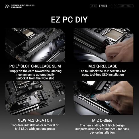 ASUS ROG Crosshair X870E Hero AMD X870E AM5 ATX Motherboard, Advanced AI PC Ready, 18+2+2 Power Stages, DDR5, PCIe® 5.0, 5X M.2, Wi-Fi 7, USB4®, AI Overclocking, Core Flex, PCIe Slot Q-Release Slim in Saudi Arabia