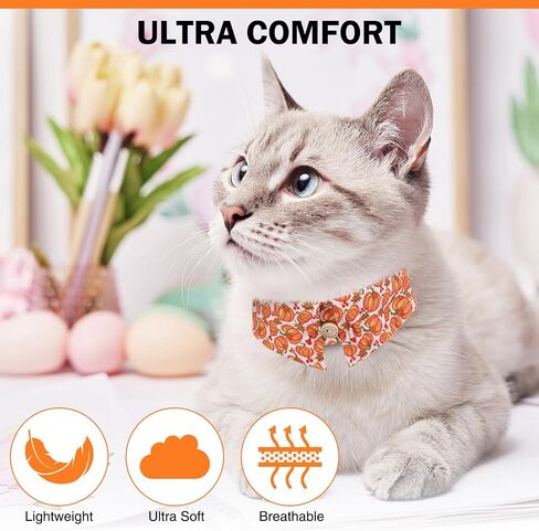 Cat Collar Breakaway with Bells, Soft Pure Cotton Pink Cat Bowtie Collar for Girl Cats, Small Cats Collar with Bow for Spring Summer, 2 Pack Cute Kitten Collars with Removable Bowtie 8-12Inch in Saudi Arabia