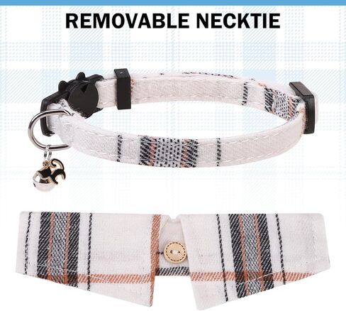 Cat Collar Breakaway with Bells, Soft Pure Cotton Pink Cat Bowtie Collar for Girl Cats, Small Cats Collar with Bow for Spring Summer, 2 Pack Cute Kitten Collars with Removable Bowtie 8-12Inch in Saudi Arabia