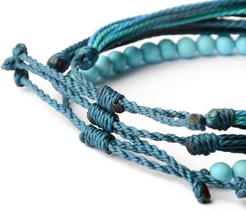 Mezcla Vida 3 Pcs Handmade Adjustable String Bracelets for Women，With Natural Stone Beaded Bracelet，Beach Gemstone Jewelry Gift Mother Wife (Peacock Jasper, /) in Kuwait