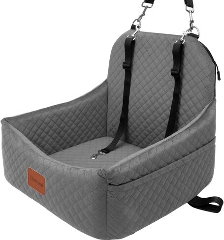 Car Dog Seat with 2 Safety Leashes,Dog Car Booster Seat for Small Medium Dogs 0-30lbs,Pet Car Travel Safety Bed with Storage PocketsFully Detachable and Easy to Install(S1-Black Outside Brown Inside) in Saudi Arabia