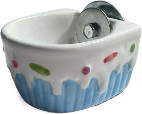 Small Animals Bowl,Cake Shaped, Removable Cage Feeder Pet Ceramic Water & Food Feeder, Small Animal Supplies for Rabbit Parrot Squirrels Chinchilla Hamster Ferret (Small, Pink) in Saudi Arabia