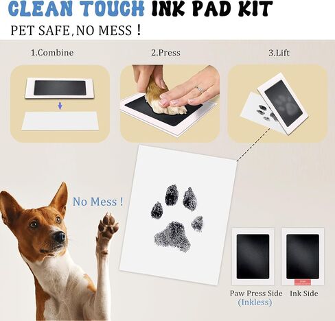 MYPAWLETS Inkless Pet Paw Print Kit,Clean Touch Ink Pad for Dog Paw Prints,Mess-Free Paw Print Stamp Pad for Dogs Cats,Dog Nose Print Kit,Personalized Pet Lover,Dog Mom Gift-4M in Saudi Arabia