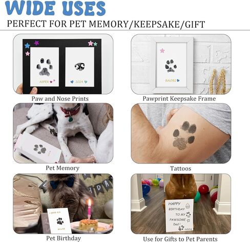 MYPAWLETS Inkless Pet Paw Print Kit,Clean Touch Ink Pad for Dog Paw Prints,Mess-Free Paw Print Stamp Pad for Dogs Cats,Dog Nose Print Kit,Personalized Pet Lover,Dog Mom Gift-4M in Saudi Arabia