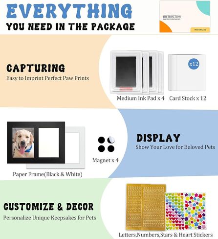 MYPAWLETS Inkless Pet Paw Print Kit,Clean Touch Ink Pad for Dog Paw Prints,Mess-Free Paw Print Stamp Pad for Dogs Cats,Dog Nose Print Kit,Personalized Pet Lover,Dog Mom Gift-4M in Saudi Arabia