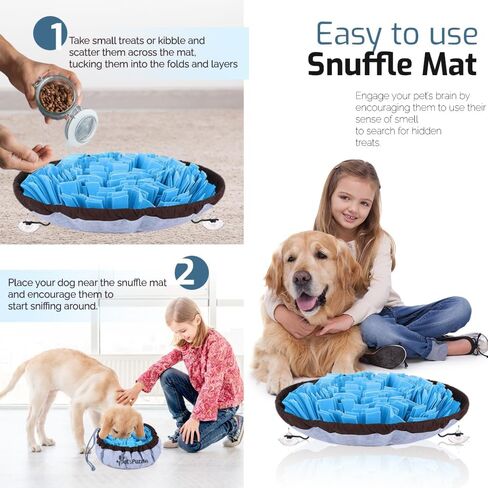 Snuffle Mat for Dogs - Adjustable Sniff Mat for Small & Large Dogs, Interactive Sniff Mat for Slow Eating & Keep Busy, Encourages Natural Foraging Skills for Dogs, Dog Treat Dispenser for In & Out use in Saudi Arabia