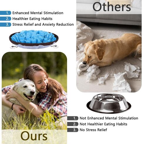 Snuffle Mat for Dogs - Adjustable Sniff Mat for Small & Large Dogs, Interactive Sniff Mat for Slow Eating & Keep Busy, Encourages Natural Foraging Skills for Dogs, Dog Treat Dispenser for In & Out use in Saudi Arabia