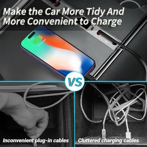 Fast Tesla USB Charge Hub, Retractable Multi Tesla Model Y/3 USB Hub 2024/2023/2022/2021 Accessories, Tesla Charging Cable Gifts for Tesla Owners in Saudi Arabia