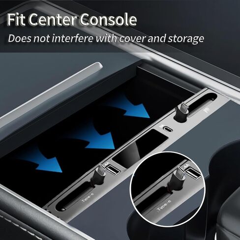 Fast Tesla USB Charge Hub, Retractable Multi Tesla Model Y/3 USB Hub 2024/2023/2022/2021 Accessories, Tesla Charging Cable Gifts for Tesla Owners in Saudi Arabia