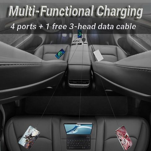 Fast Tesla USB Charge Hub, Retractable Multi Tesla Model Y/3 USB Hub 2024/2023/2022/2021 Accessories, Tesla Charging Cable Gifts for Tesla Owners in Saudi Arabia