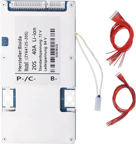 20S BMS 72V Lithium Ion Protection Board with Balance Wire and NTC, Common Port, Multiple Protection, Battery Management System for Solar Energy Storage Lithium-ion Battery Pack (20S 72V 30A) in Saudi Arabia