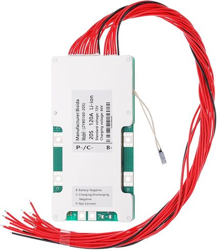 لوح حماية ليثيوم أيون 20S BMS 72V مع سلك توازن وNTC، منفذ مشترك، حماية متعددة، نظام إدارة البطارية لتخزين الطاقة الشمسية حزمة بطارية ليثيوم أيون (20S 72V 30A) in Kuwait