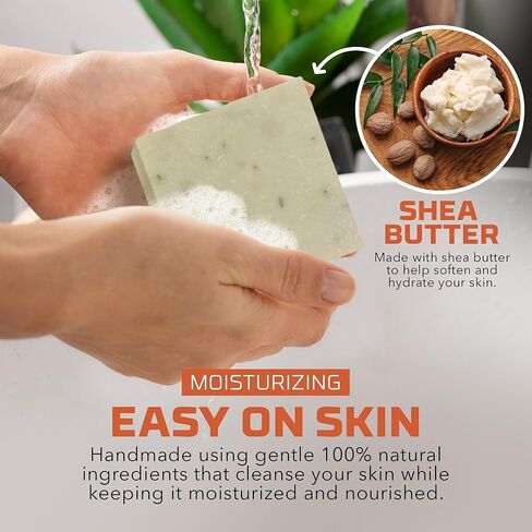 Natural Bar Soap for Men - Vegan Bath Soap Bars Gift Set - Handmade Cold Process Artisan Soap with Essential Oil, Aromatic All Moisturizing Wash Soaps, Fragrant Macho Scent by Age of Sage (4 Pack) in Kuwait