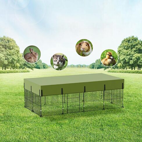 C&C Guinea Pig Cage - 12 Panels Expandable Pet Playpen with Waterproof Liner, Small Animal Enclosure for Rabbit, Bunny, Puppy, Kitten, Ferret, Indoor/Outdoor Yard Fence, Black in Saudi Arabia