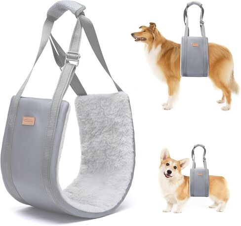 حزام رفع الكلاب للكلاب الكبيرة، حبال كلب قابلة للتعديل للأرجل الخلفية، حزام دعم الورك للمساعدة في رفع الكلاب الخلفية لمساعدة الكلاب وإعادة تأهيل الرباط الصليبي القديم K9 - كبير، رمادي in Kuwait