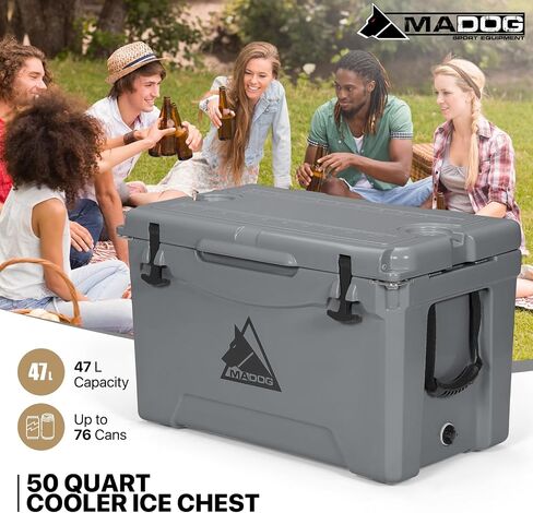 MADOG Portable Beach Cooler, Leak-Proof Travel Hard Cooler for 5-7 Days Ice Retention, LLDPE Portable Compact Coolers, Great for Beach, Picnic, Fishing and Camping in Saudi Arabia