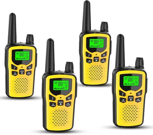 Walkie Talkies,Erelis Long Rang Walkie Talkies with 22 FRS Channels,Walkie Talkies for Adults with Lamp,VOX,LCD Display for Outdoor Activities 4 Pack (Orange) in Saudi Arabia