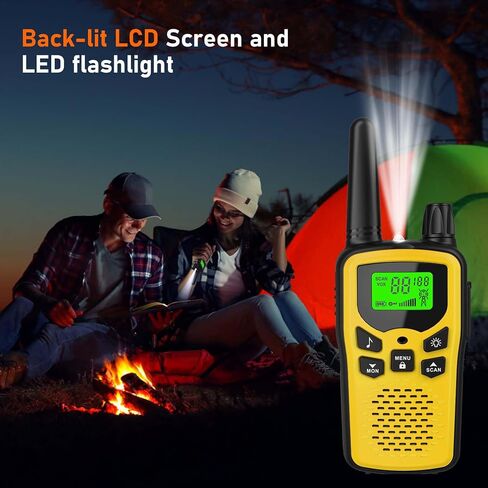 Walkie Talkies,Erelis Long Rang Walkie Talkies with 22 FRS Channels,Walkie Talkies for Adults with Lamp,VOX,LCD Display for Outdoor Activities 4 Pack (Orange) in Saudi Arabia