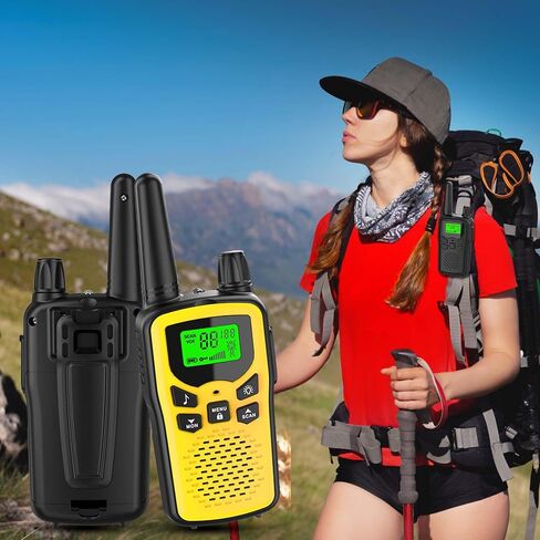 Walkie Talkies,Erelis Long Rang Walkie Talkies with 22 FRS Channels,Walkie Talkies for Adults with Lamp,VOX,LCD Display for Outdoor Activities 4 Pack (Orange) in Saudi Arabia