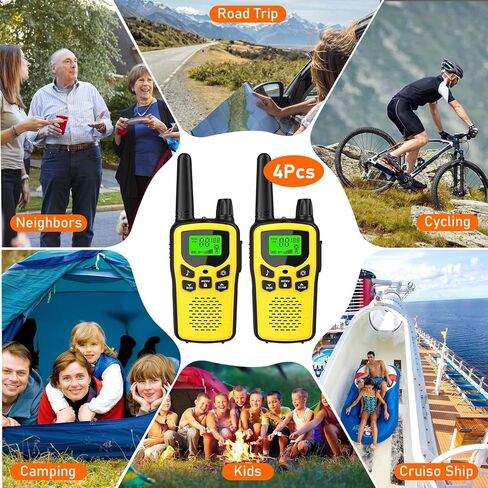 Walkie Talkies,Erelis Long Rang Walkie Talkies with 22 FRS Channels,Walkie Talkies for Adults with Lamp,VOX,LCD Display for Outdoor Activities 4 Pack (Orange) in Saudi Arabia