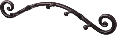 RTZEN Farmhouse Small Key Holder for Wall - Handcrafted Swirl Decorative 5 Key Hooks for Home Entryway - Wrought Iron Black Wall Mount Key Rack Purse Coat and Leash Holder or Organizer (Swirly) in Kuwait