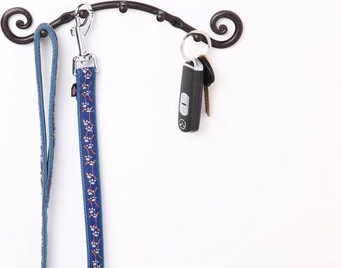 RTZEN Farmhouse Small Key Holder for Wall - Handcrafted Swirl Decorative 5 Key Hooks for Home Entryway - Wrought Iron Black Wall Mount Key Rack Purse Coat and Leash Holder or Organizer (Swirly) in Kuwait