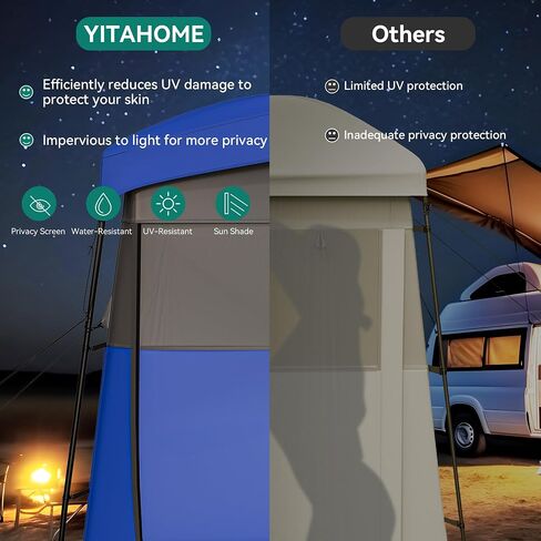 خيمة دش للتخييم من YITAHOME، خيمة خصوصية محمولة لغرفة واحدة/غرفتين مع أرضية، خيمة تغيير المساحة كبيرة الحجم للاستحمام سهلة التركيب in Saudi Arabia