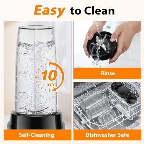 خلاط KOIOS للعصائر، مجموعة خلاط ومطحنة شخصية بقدرة 1000 واط للمطبخ مع أكواب سموثي محمولة سعة 2 × 27 أونصة مع أغطية سهلة الاستخدام، كوب قهوة سعة 12 أونصة مع غطاء مانع للتسرب خالٍ من مادة BPA لأغذية الأطفال والمشروبات المثلجة in Kuwait