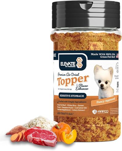 Sensitive Stomach Dog Food - 100% Human Grade Air Dried Dog Food - All Natural - USA Grass Fed Beef - Limited Ingredient Dog Food - Dehydrated - Complete Meal or Dog Food Topper – Beef - Sample Bag in Saudi Arabia