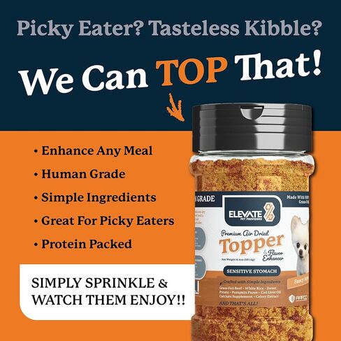 Sensitive Stomach Dog Food - 100% Human Grade Air Dried Dog Food - All Natural - USA Grass Fed Beef - Limited Ingredient Dog Food - Dehydrated - Complete Meal or Dog Food Topper – Beef - Sample Bag in Saudi Arabia