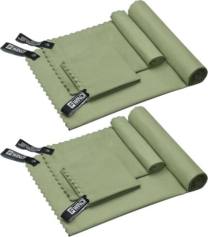 2 Sets (3 Size at 1 Set) Quick Dry Camping Towels,6 Pcs Microfiber Travel Towel,Lightweight Travel Fast Drying Towels for Men & Women,Sports, Yoga,Swim,Gym,Swimming Pool,Beach in Saudi Arabia