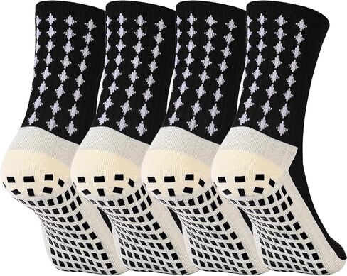 wonhag Men's Soccer Socks Anti Slip 1/3/4 Pairs Non Slip Gripper Pads for Football Basketball Sports With Grippers Socks in Kuwait