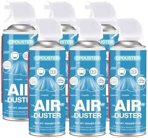 بخاخ هواء منظف لوحة المفاتيح: بخاخ منفضة كمبيوتر للكمبيوتر المحمول - منفضة هواء لتنظيف الكمبيوتر - بخاخ منفضة هواء الكمبيوتر - علبة ناسف الهواء 6 قطع in Kuwait